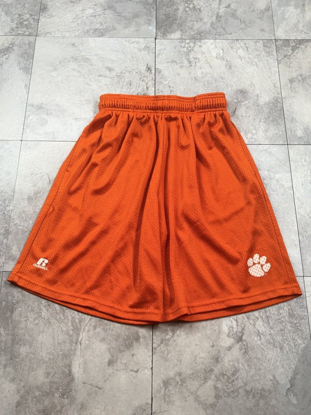 Russell Athletic Clemson Tigers Basketball Shorts Men's S Orange NCAA Y2K